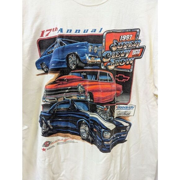 Vtg 1997 Super Chevy Auto Show T-shirt Graphic 90s Muscle Car Single Stitch XL - Picture 1 of 11